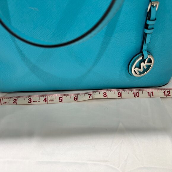 Michael Kors Aquamarine/Silver Safiano Leather Tote Bag - Picture 3 of 12